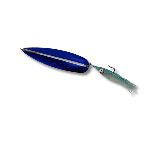 Three Eppinger Seadevle Hammered Nickel/Blue Fish Spoon Lures 3 oz